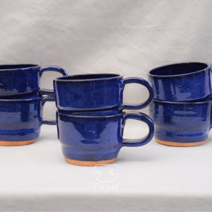 Alternative view of Set Tazas Azul Cobalto