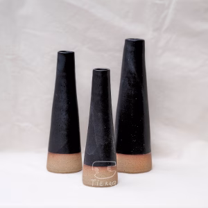 Trio Floreros Silueta Negro Mate